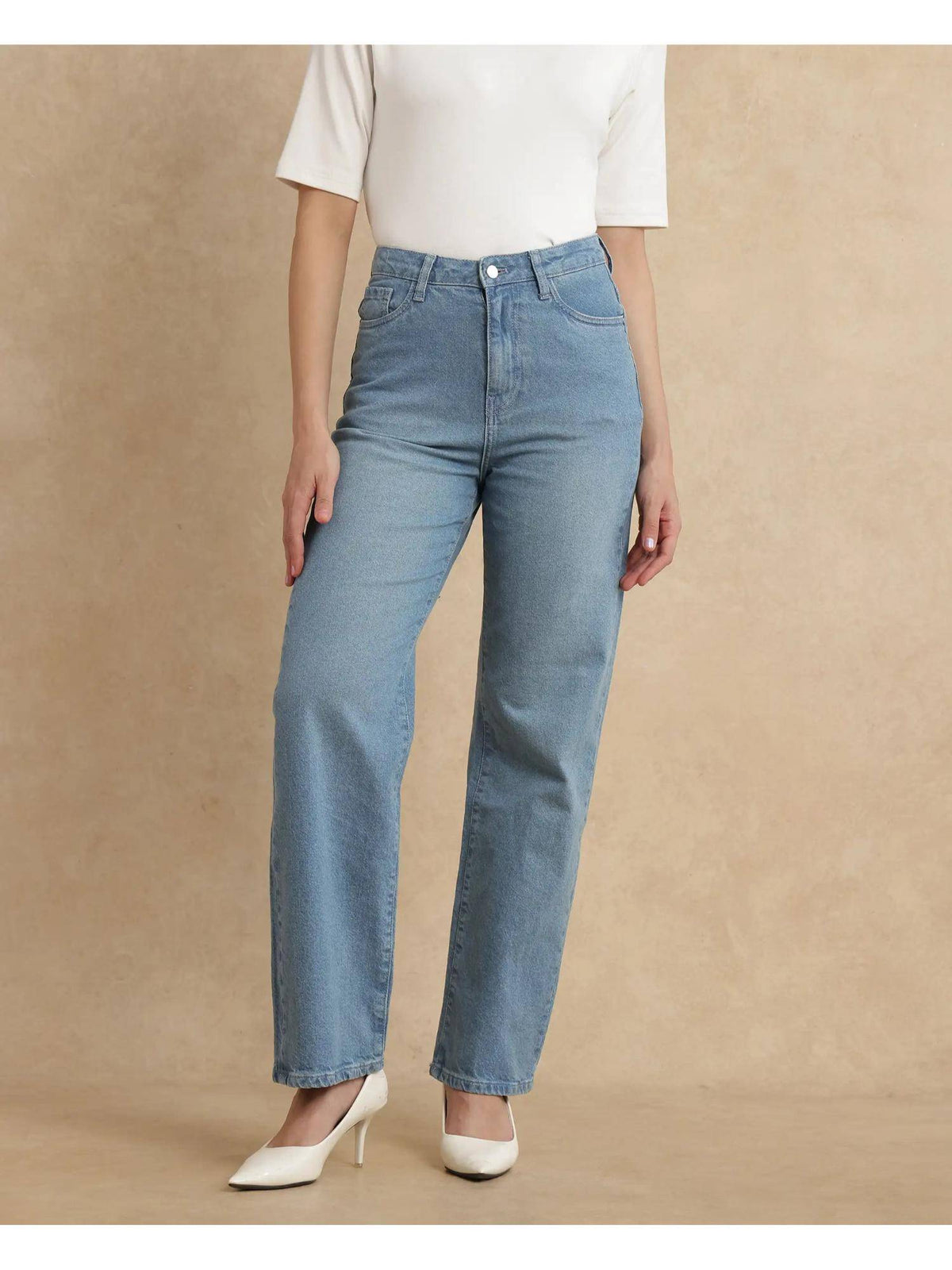 Beuk Light Blue Plain Straight Jeans | ST23 - view 1