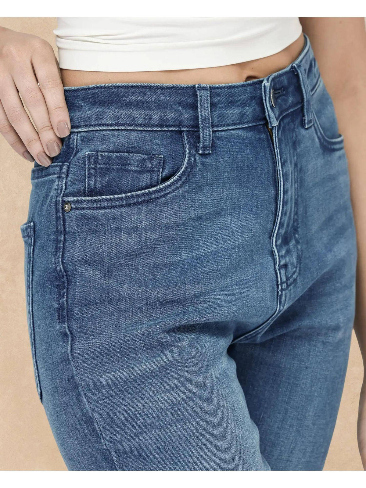 Hadley SC Light Blue Plain Bootcut Jeans | BT10 - view 3