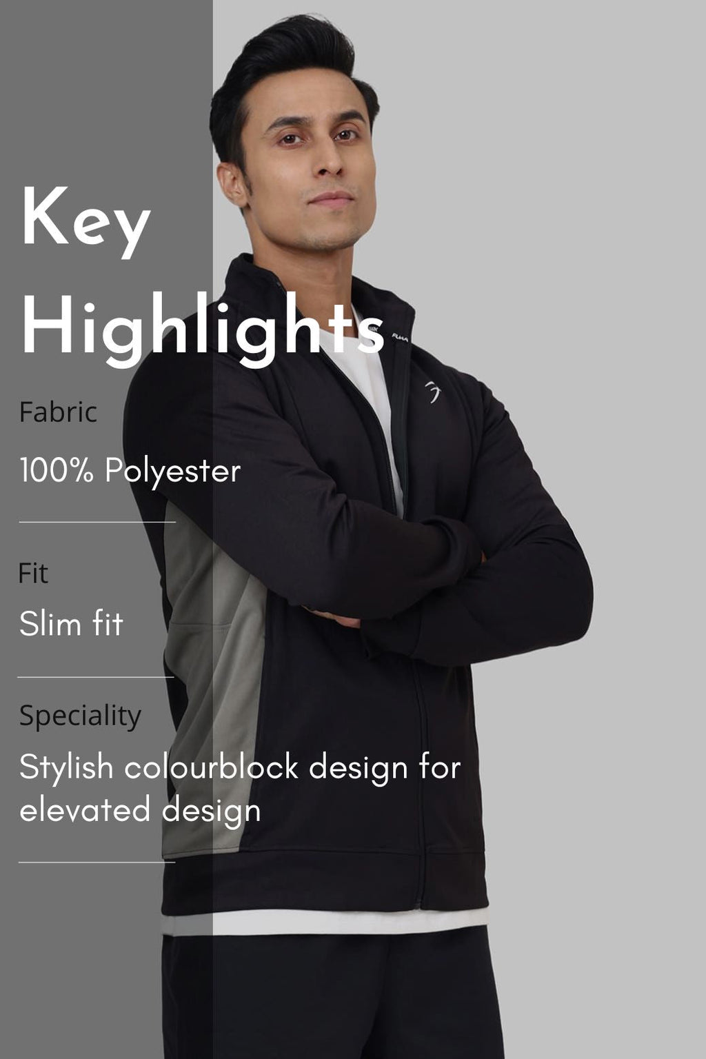Polish Colourblock Jacket Black