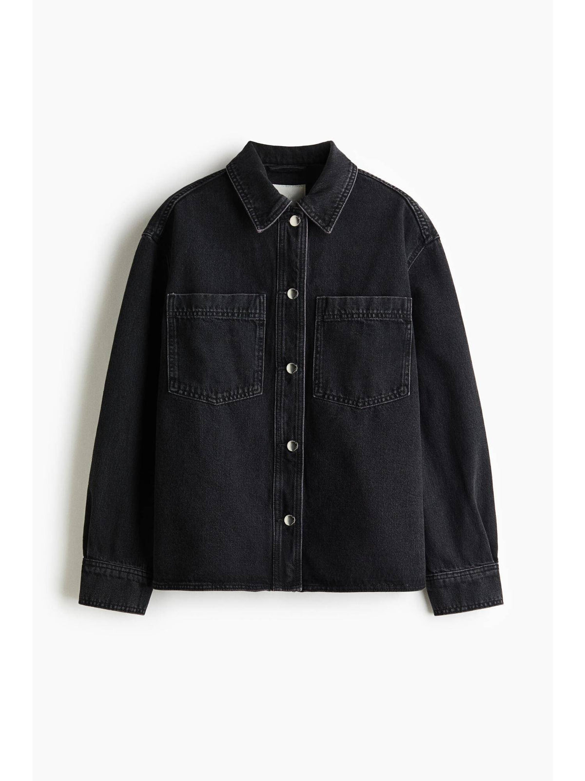 Women Black Cotton Denim Overshirt | S67 - view 1