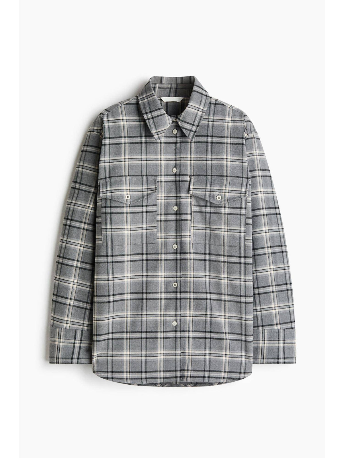 Women Beige Oversized Flannel Shirt | S67 - view 3