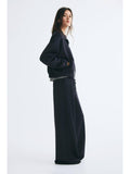 Women Blue Fine-Ribbed Track Jacket | JC78 - view 1