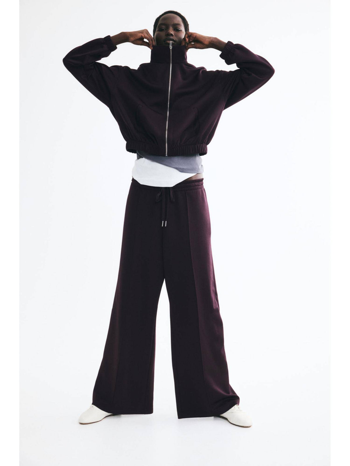 Women Blue Fine-Ribbed Track Jacket | JC78 - view 7