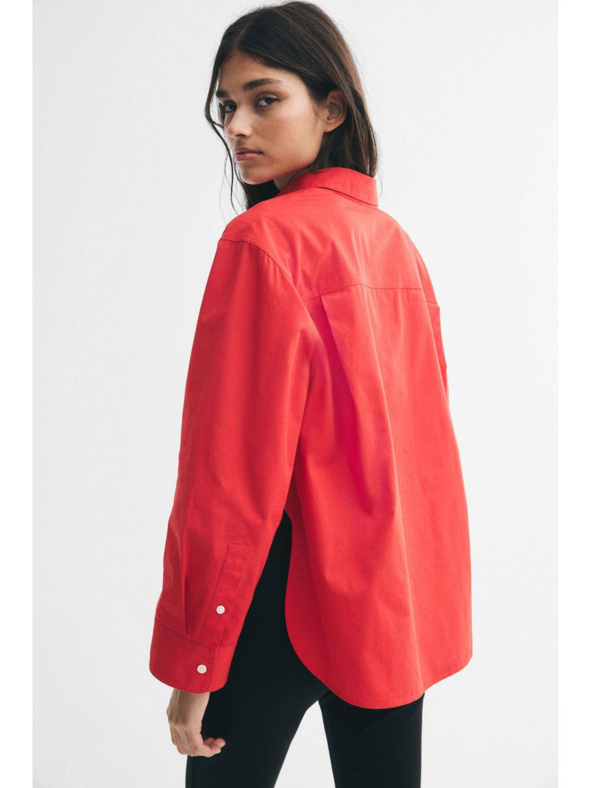 Women Red Relaxed-Fit Cotton Shirt | S67 - view 3