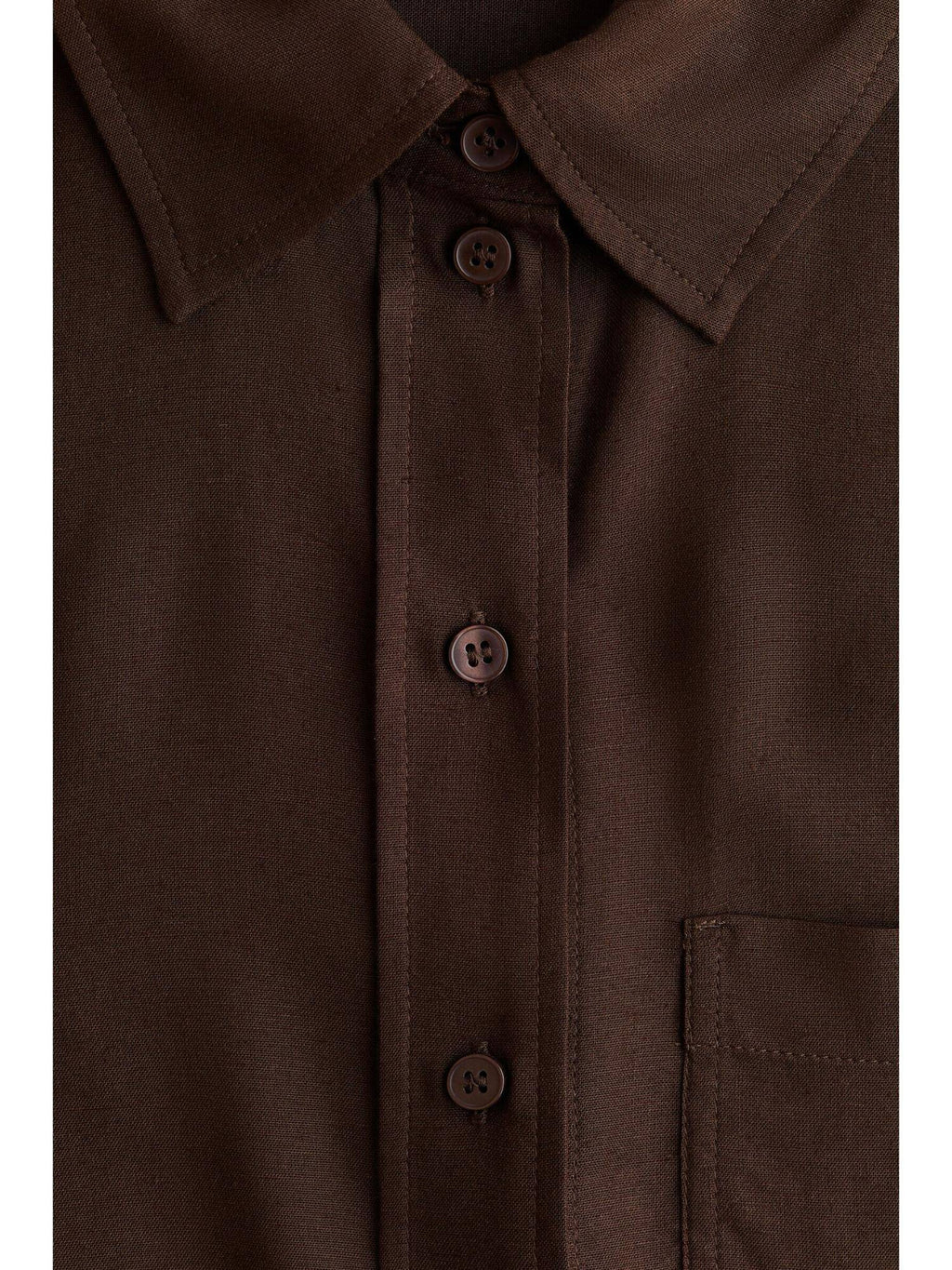 Women Brown Linen-Blend Shirt | S67 - view 7