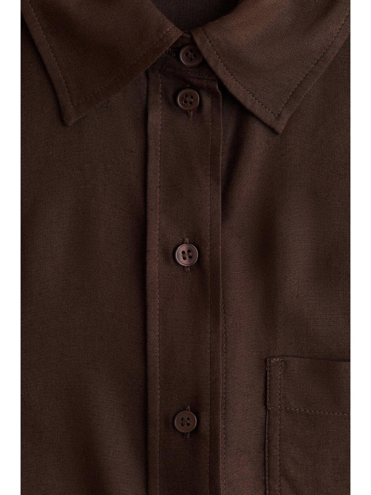 Women Brown Linen-Blend Shirt | S67 - view 7