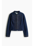 Women Blue Button-Tab Denim Jacket | JC78 - view 1