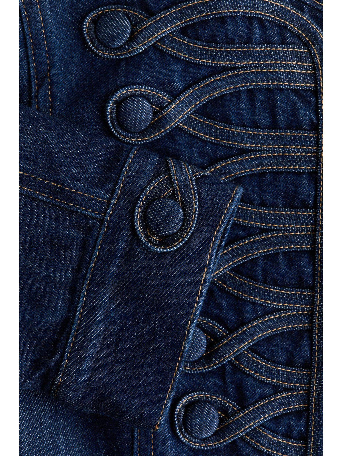 Women Blue Button-Tab Denim Jacket | JC78 - view 2