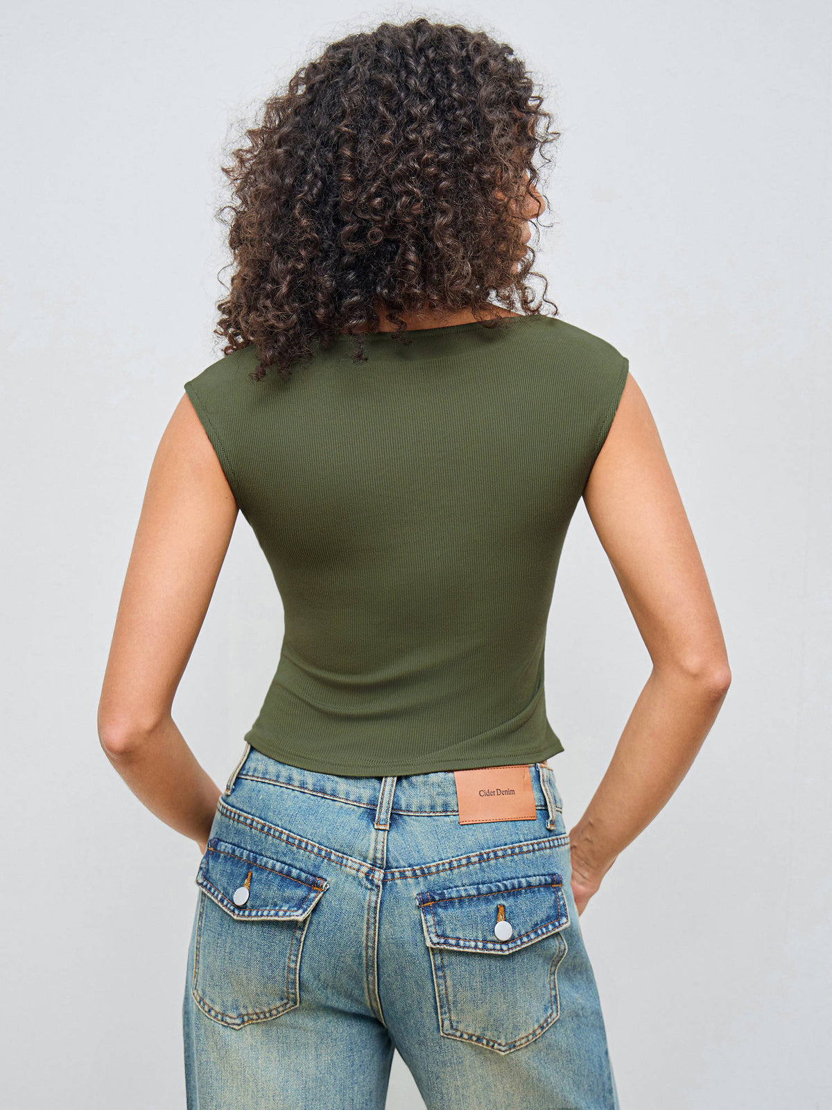 Boat Neck Solid Ruched Tank Top | TT98 - view 26
