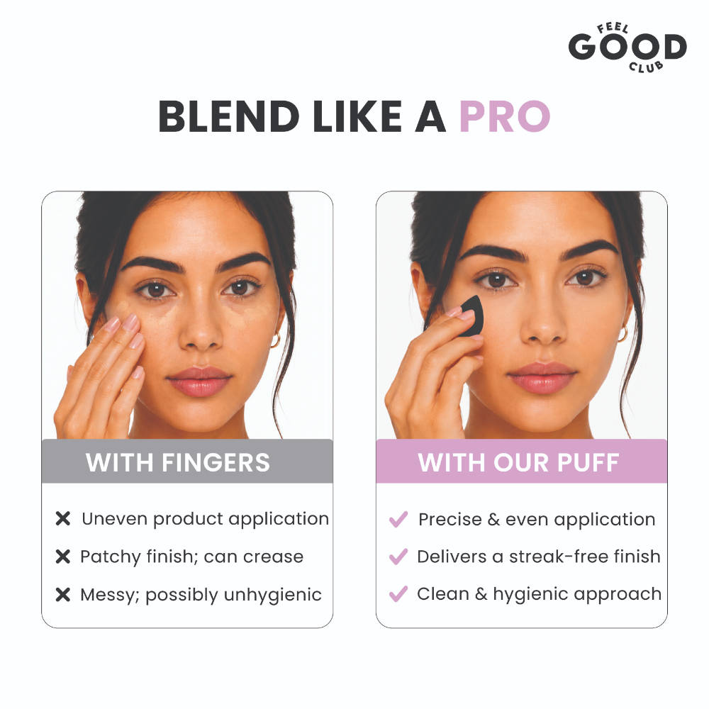 Makeup Applicator Trio - 1 Pizza Puff 1 Finger Puff & 1 Mini Blender (Mixed Colours) | C83 - view 8