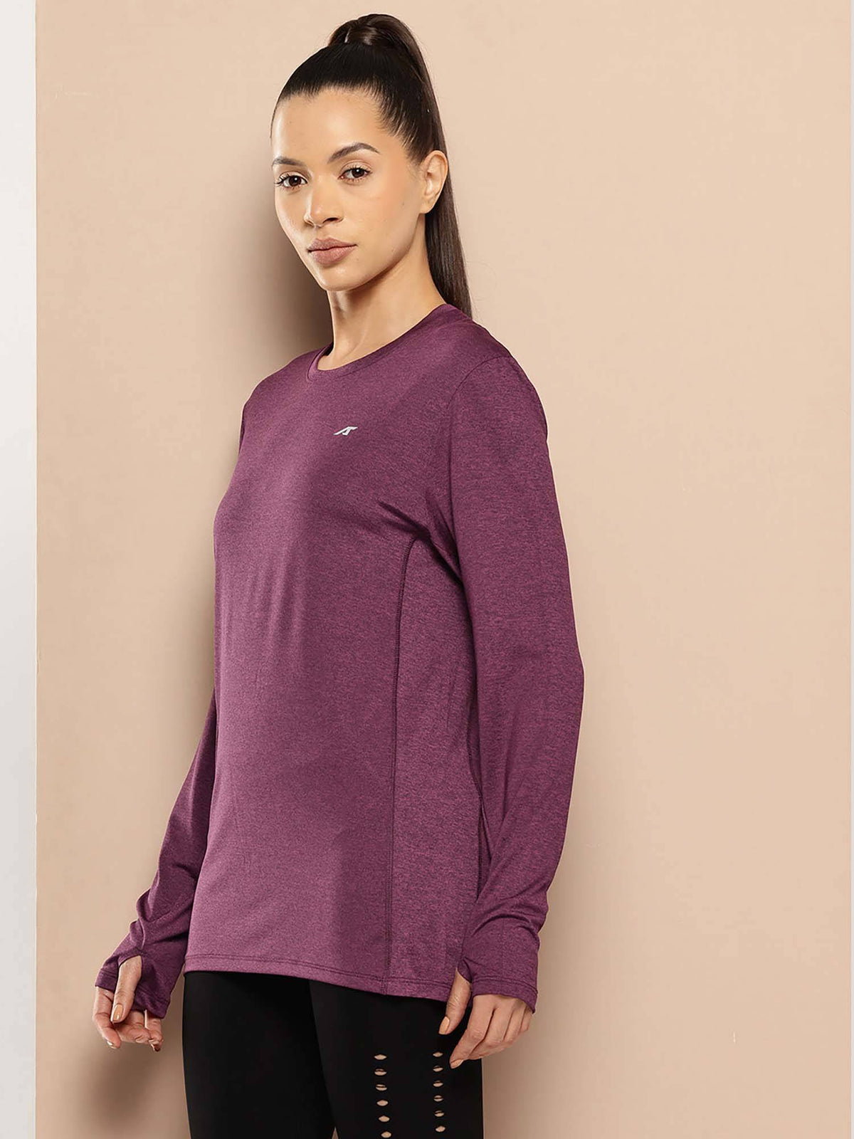 Maroon Slim Fit Pull On Round Neck T-Shirt | TS56 - view 3