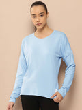 Blue Slim Fit Pull On Round Neck T-Shirt | TT89 - view 1