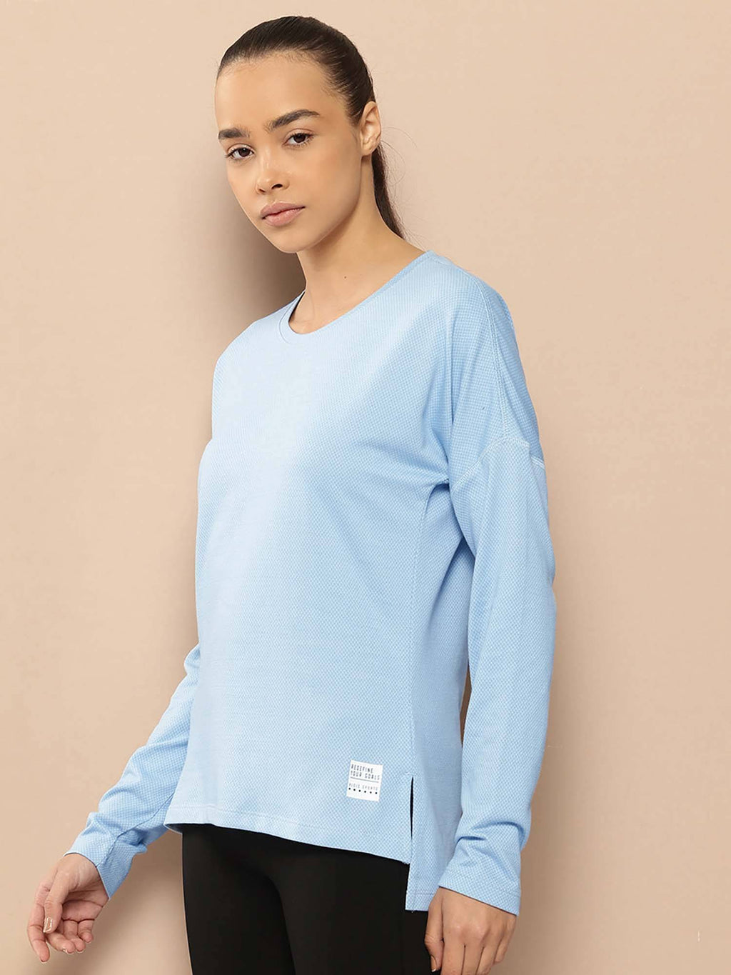 Blue Slim Fit Pull On Round Neck T-Shirt | TT89 - view 3