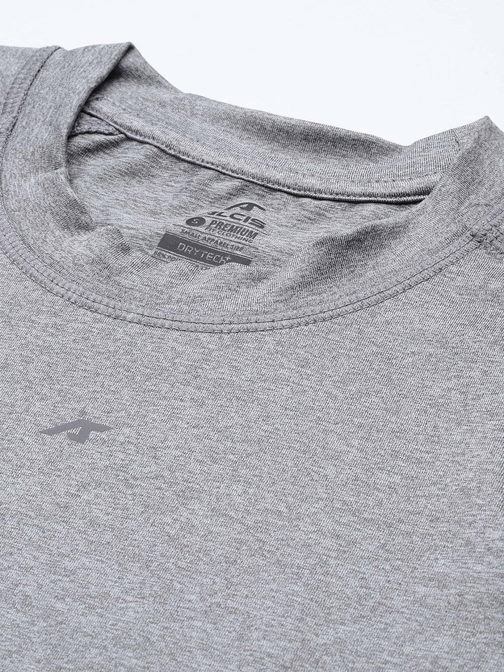 Grey Regular Fit Pull On Round Neck T-Shirt | TT89 - view 5