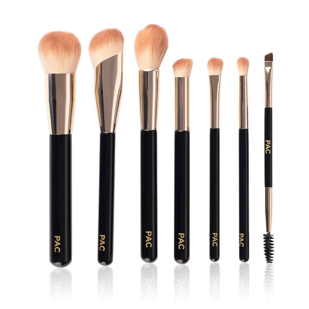 Beginner Basic Face & Eye Brush Kit - Sturdy Sleek Handles, Densely Packed Soft Bristles | T32 - view 7