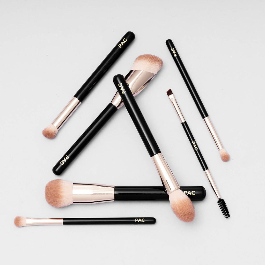 Beginner Basic Face & Eye Brush Kit - Sturdy Sleek Handles, Densely Packed Soft Bristles | T32 - view 2