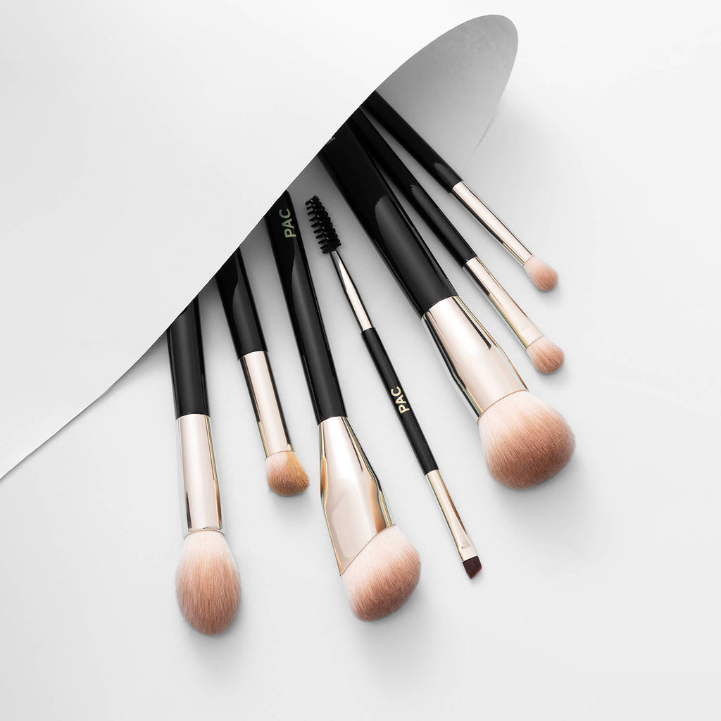 Beginner Basic Face & Eye Brush Kit - Sturdy Sleek Handles, Densely Packed Soft Bristles | T32 - view 3