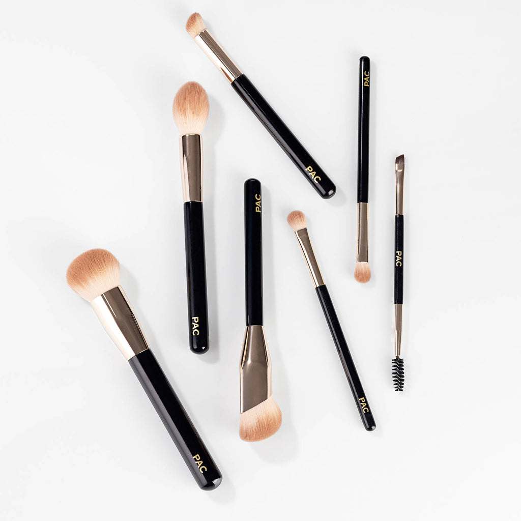 Beginner Basic Face & Eye Brush Kit - Sturdy Sleek Handles, Densely Packed Soft Bristles | T32 - view 4