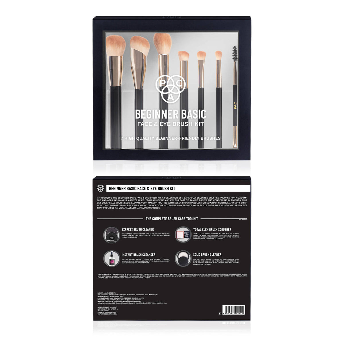 Beginner Basic Face & Eye Brush Kit - Sturdy Sleek Handles, Densely Packed Soft Bristles | T32 - view 5
