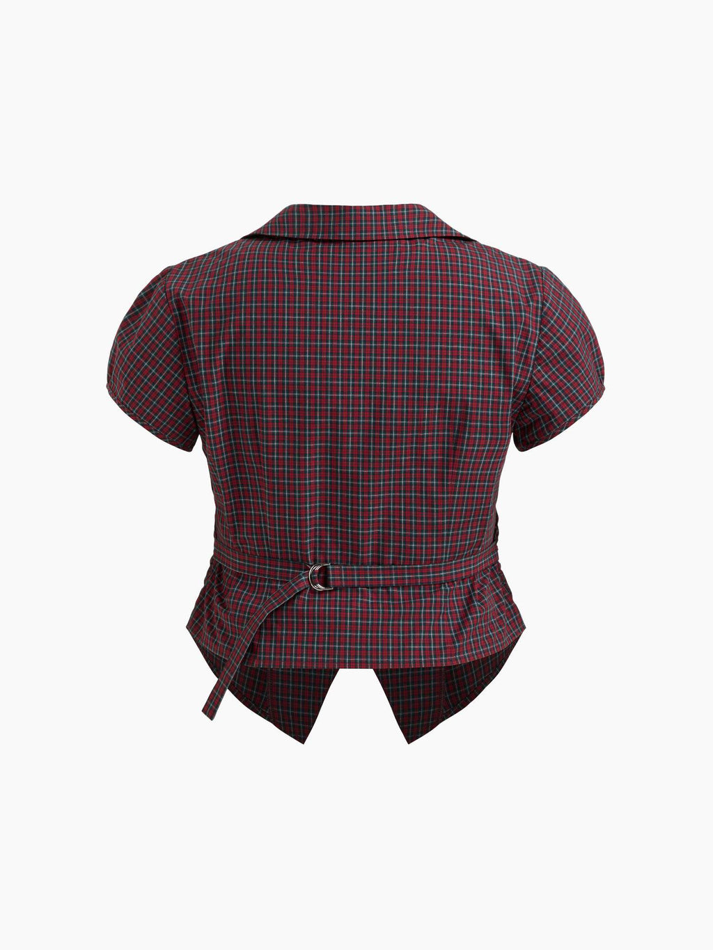100% Cotton Tartan Split Ruched Shirt Curve & Plus | S67 - view 8