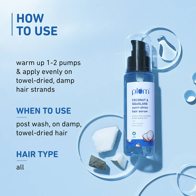 Coconut & Squalane Nutri-Shine Hair Serum For Smooth- Shiny Hair | H85 - view 4