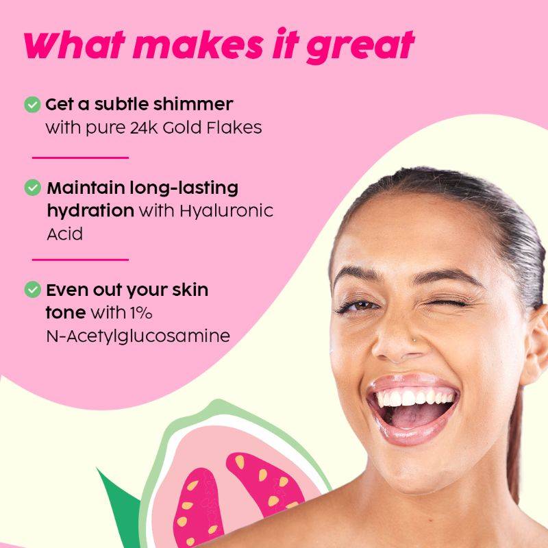 24k Guava Gold Lightweight Face Serum With Vitamin C & Hyaluronic Acid, Primer For Glowing Skin | PL1 - view 2