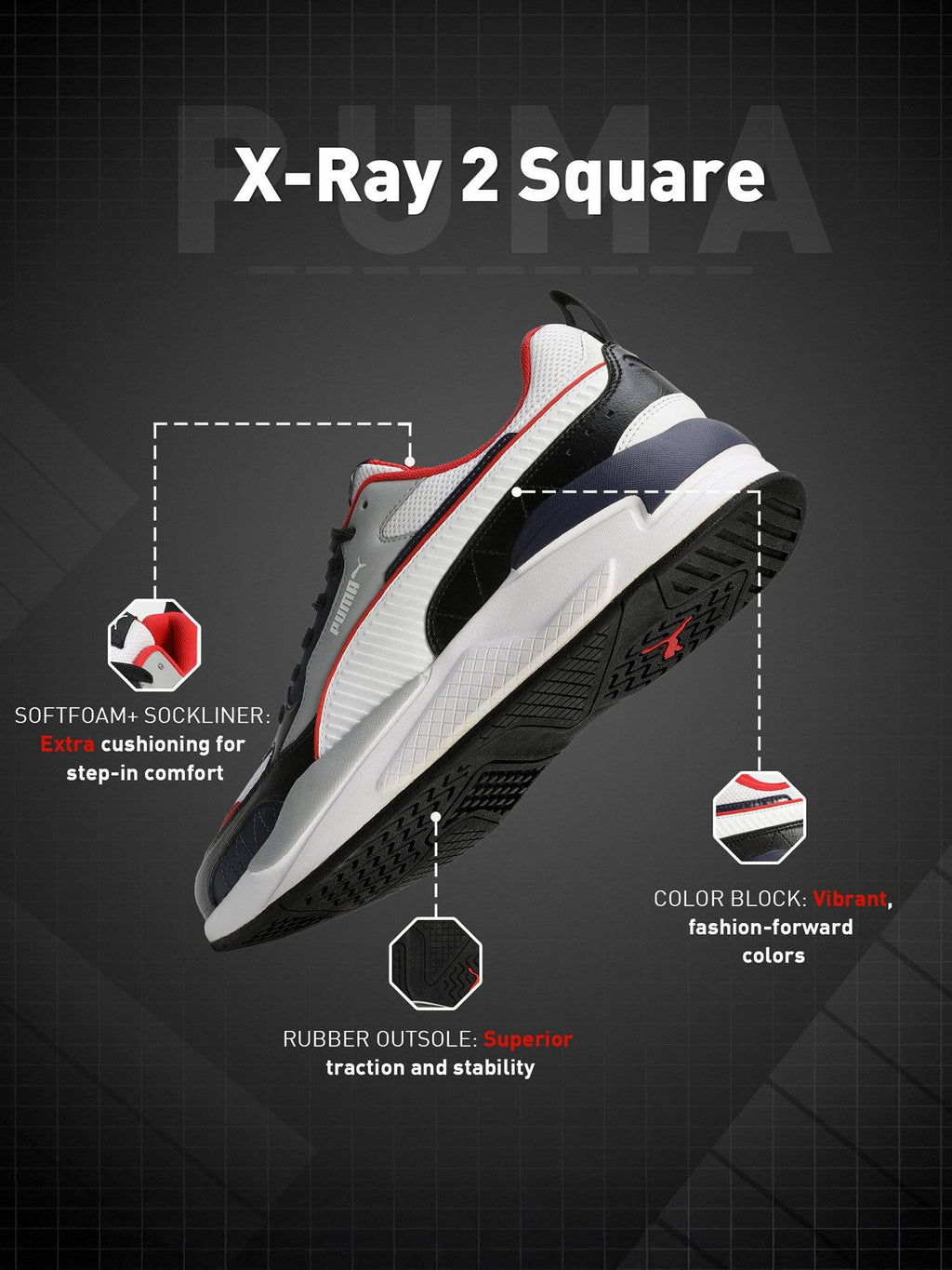 X-Ray 2 Square Unisex Superior Comfort Sneakers | SN09 - view 9