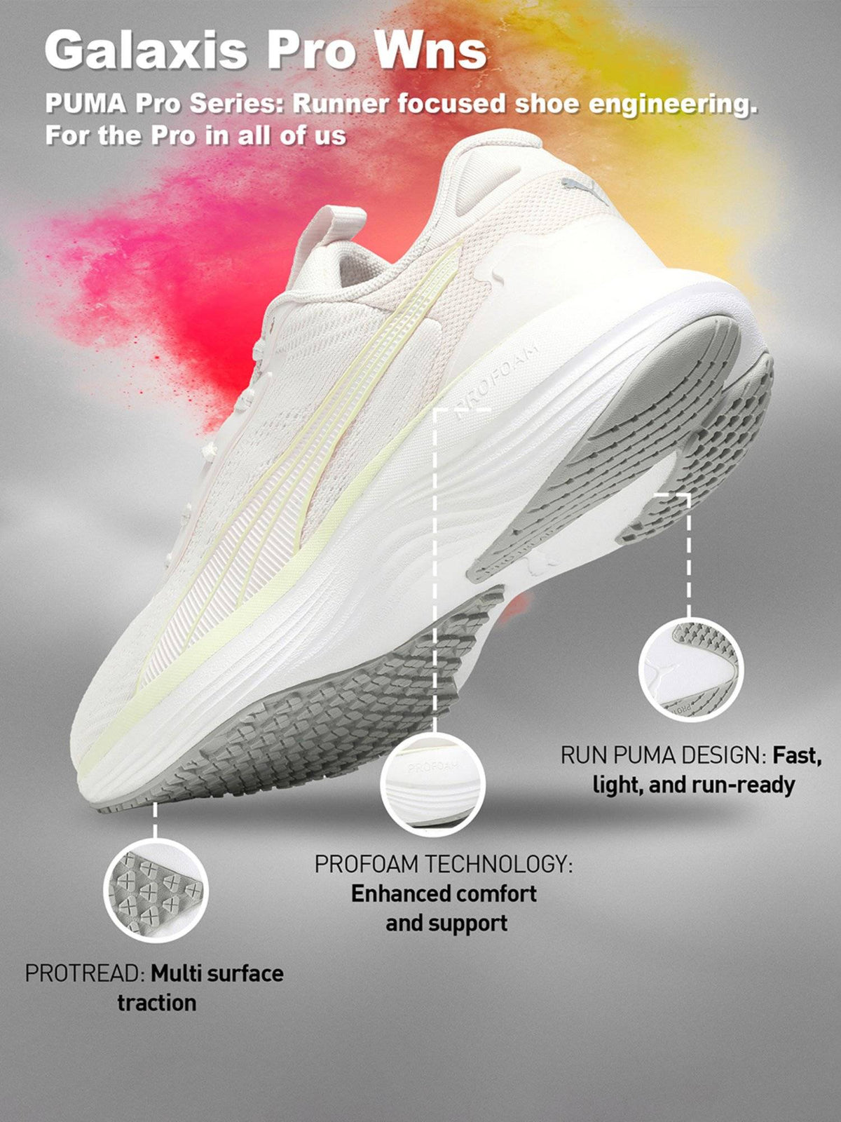 Galaxis Pro Women Performance Boost White Running Shoes (UK 8) | SH9 - view 10