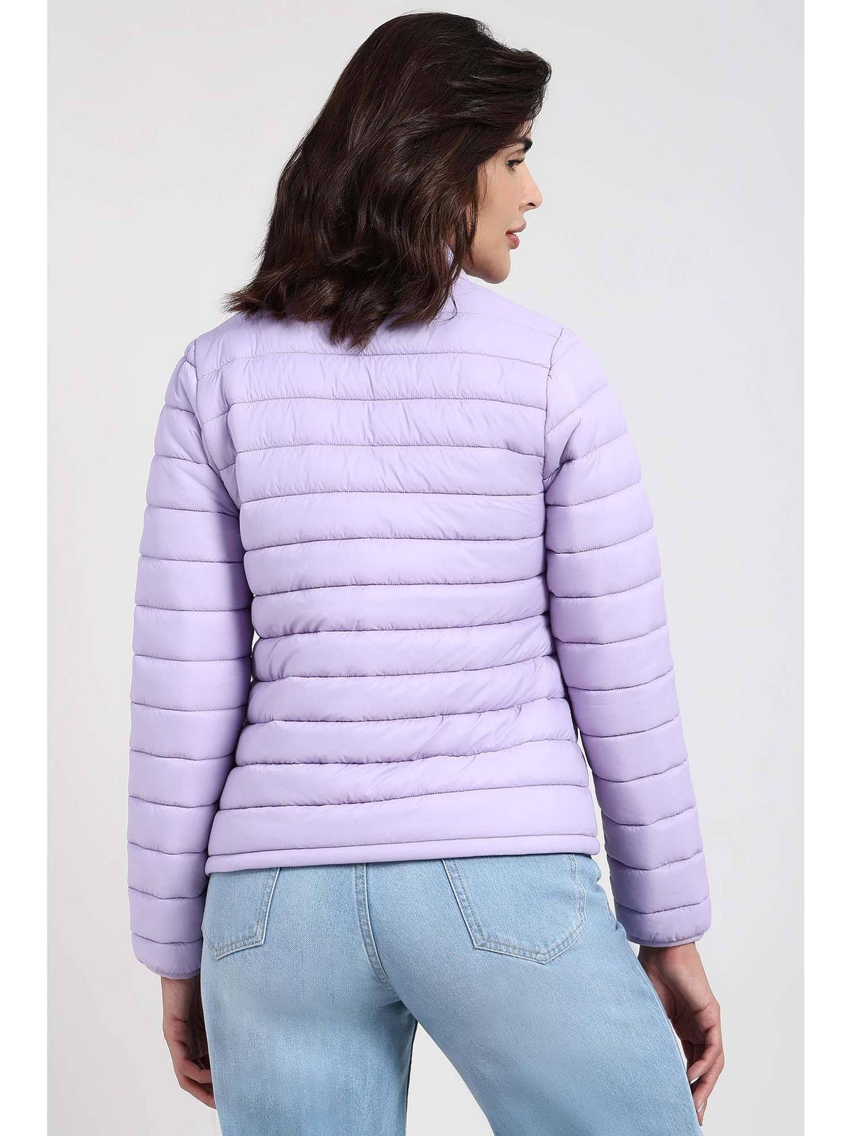 Lavender Nylon Full Sleeves Zipper Jacket | JC78 - view 3
