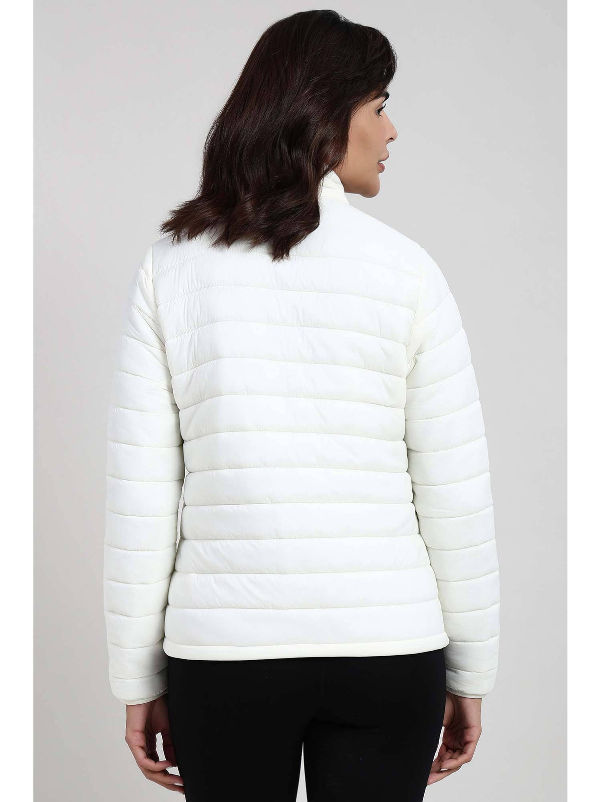 White Nylon Full Sleeves Zipper Jacket | JC78 - view 3