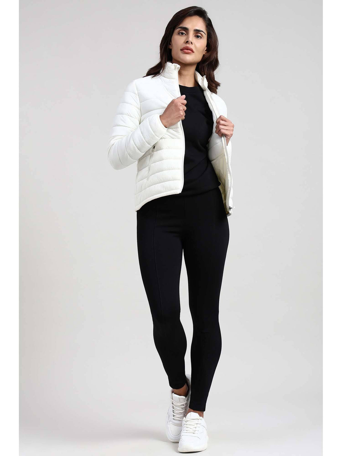 White Nylon Full Sleeves Zipper Jacket | JC78 - view 4