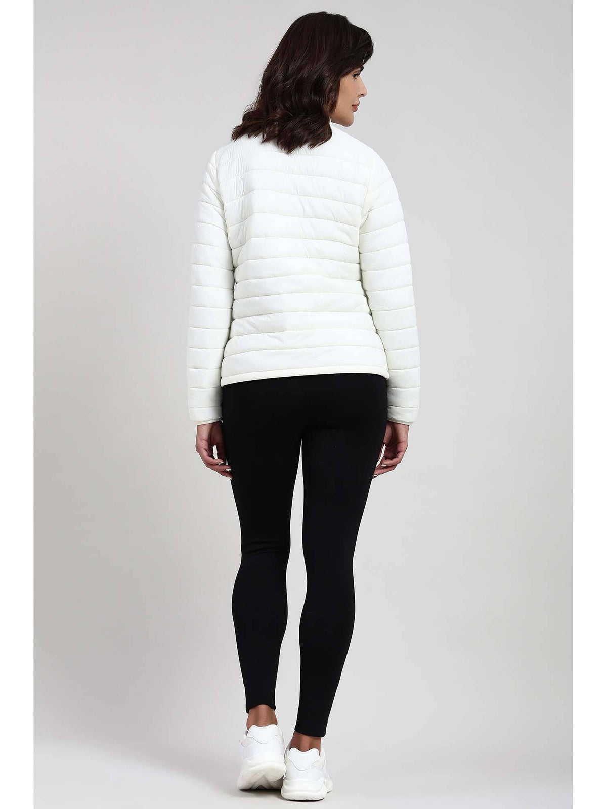 White Nylon Full Sleeves Zipper Jacket | JC78 - view 5
