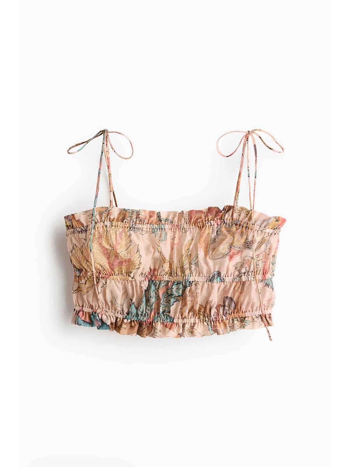 Women Beige Linen-Blend Crop Top | CT61 - view 1