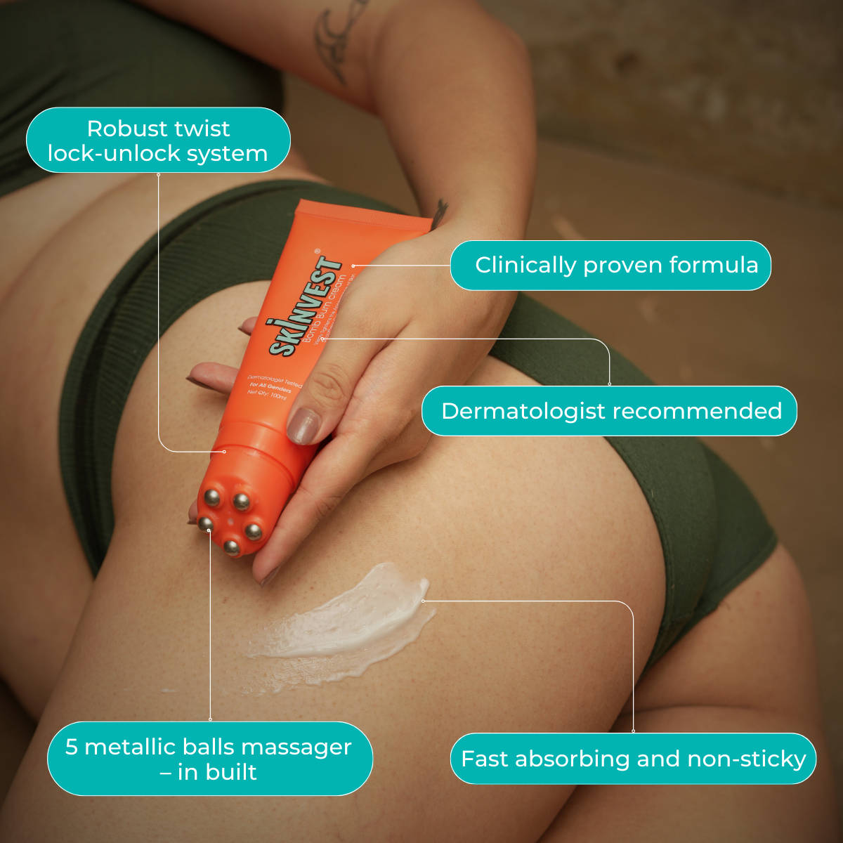 Bomb Bum Cream for Stretch Marks & Cellulite Body Firming Cream with Caffeine & Peptides | B20 - view 3
