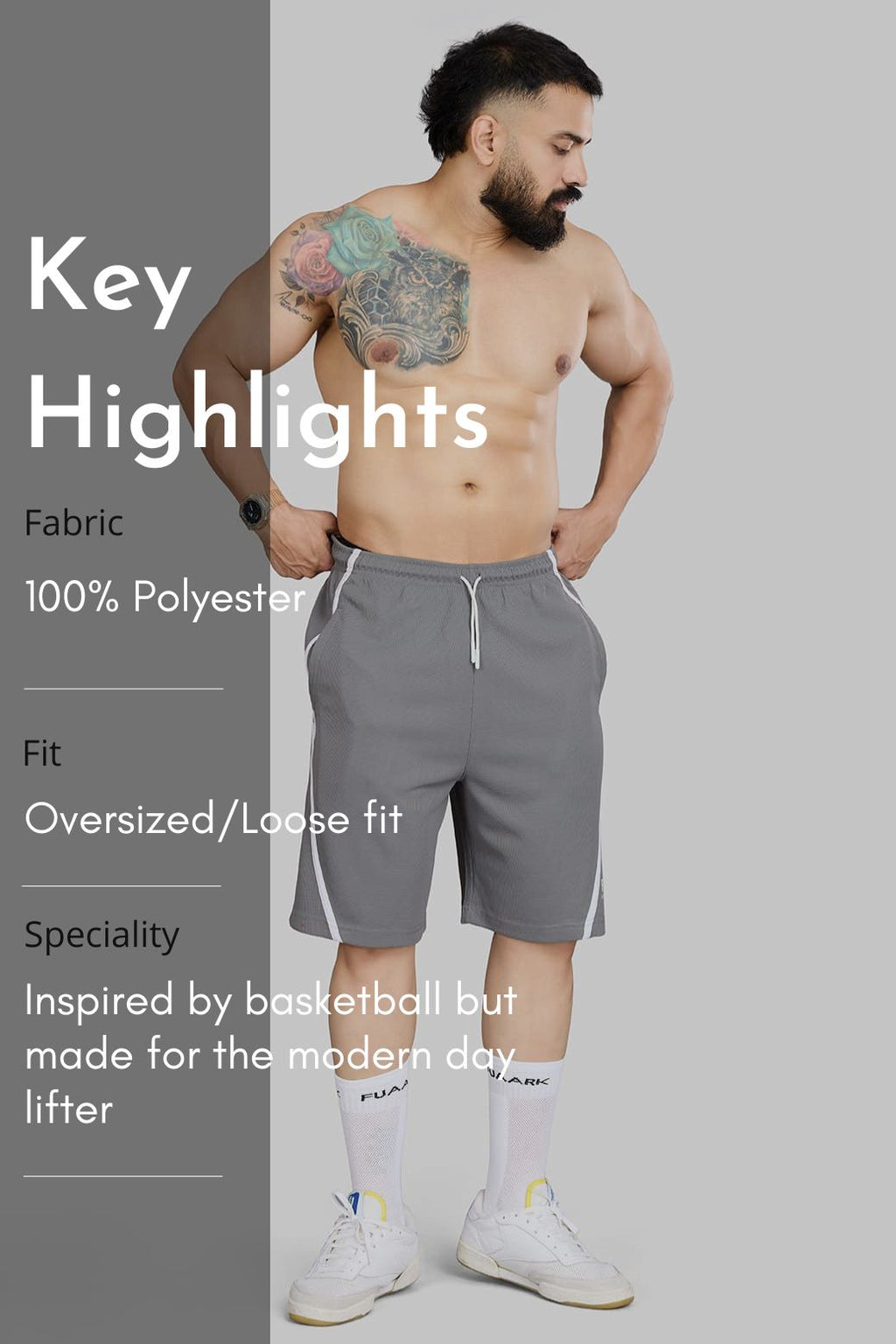 Drip Oversized Shorts Dark Grey