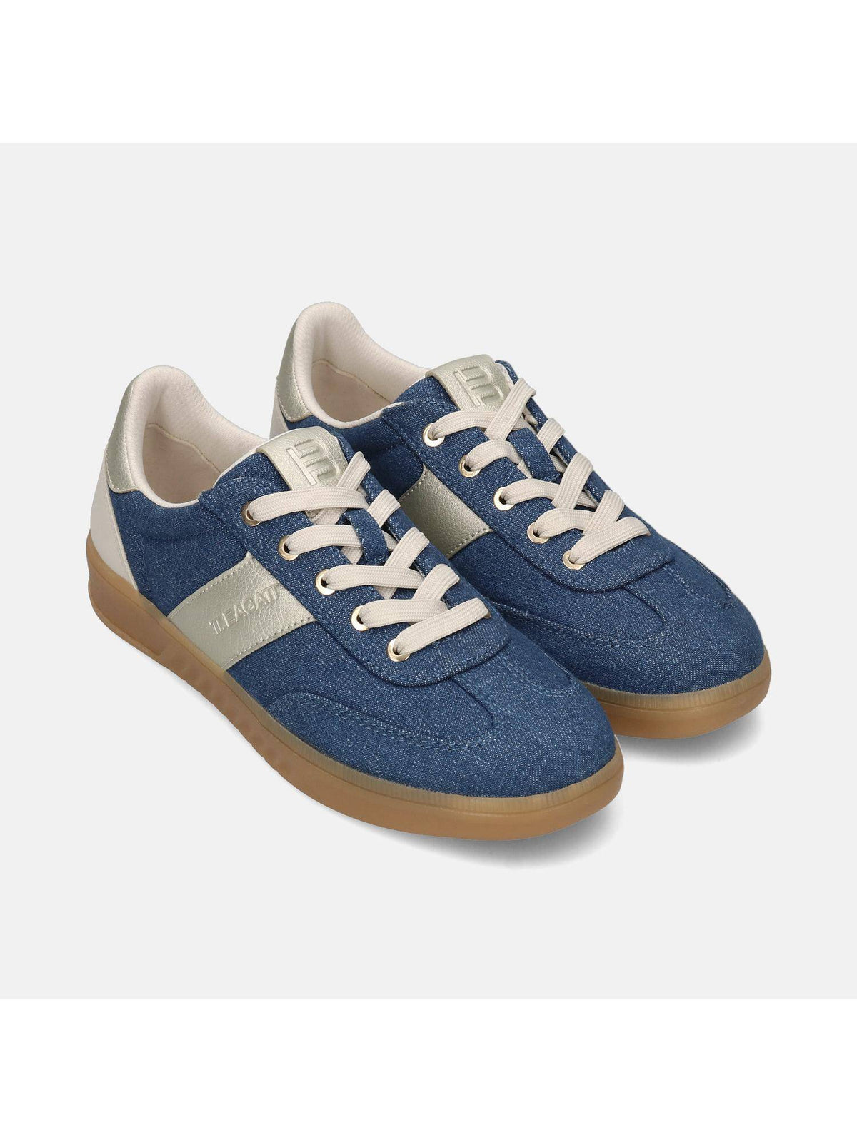 Blue Round Toe Low Top Pair Of Sneakers | SN09 - view 3