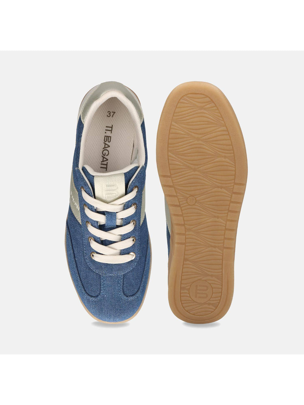 Blue Round Toe Low Top Pair Of Sneakers | SN09 - view 5