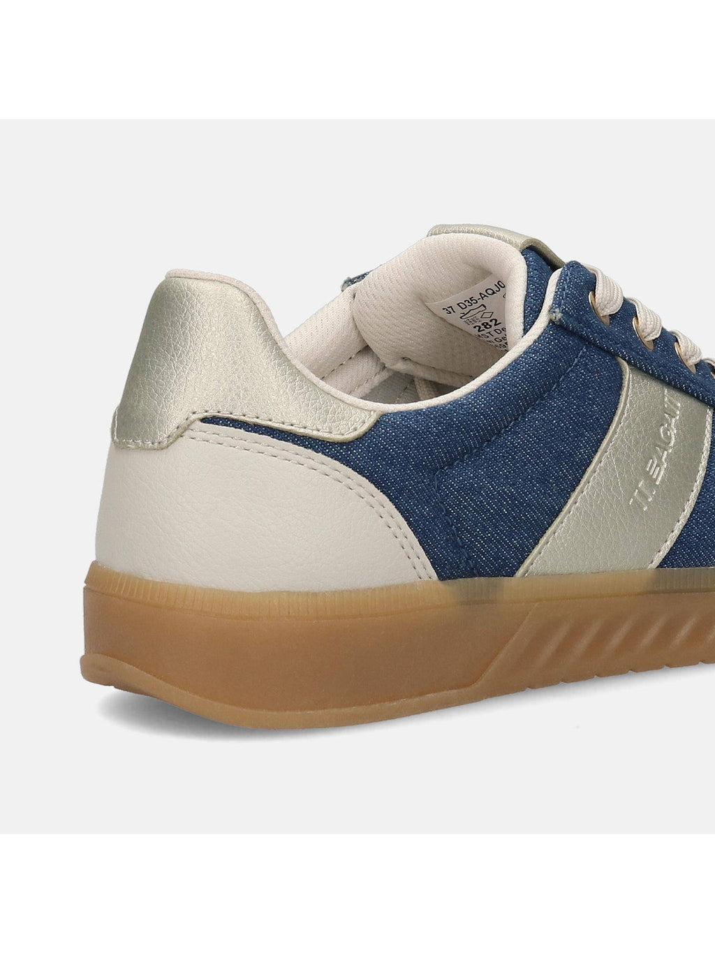Blue Round Toe Low Top Pair Of Sneakers | SN09 - view 6