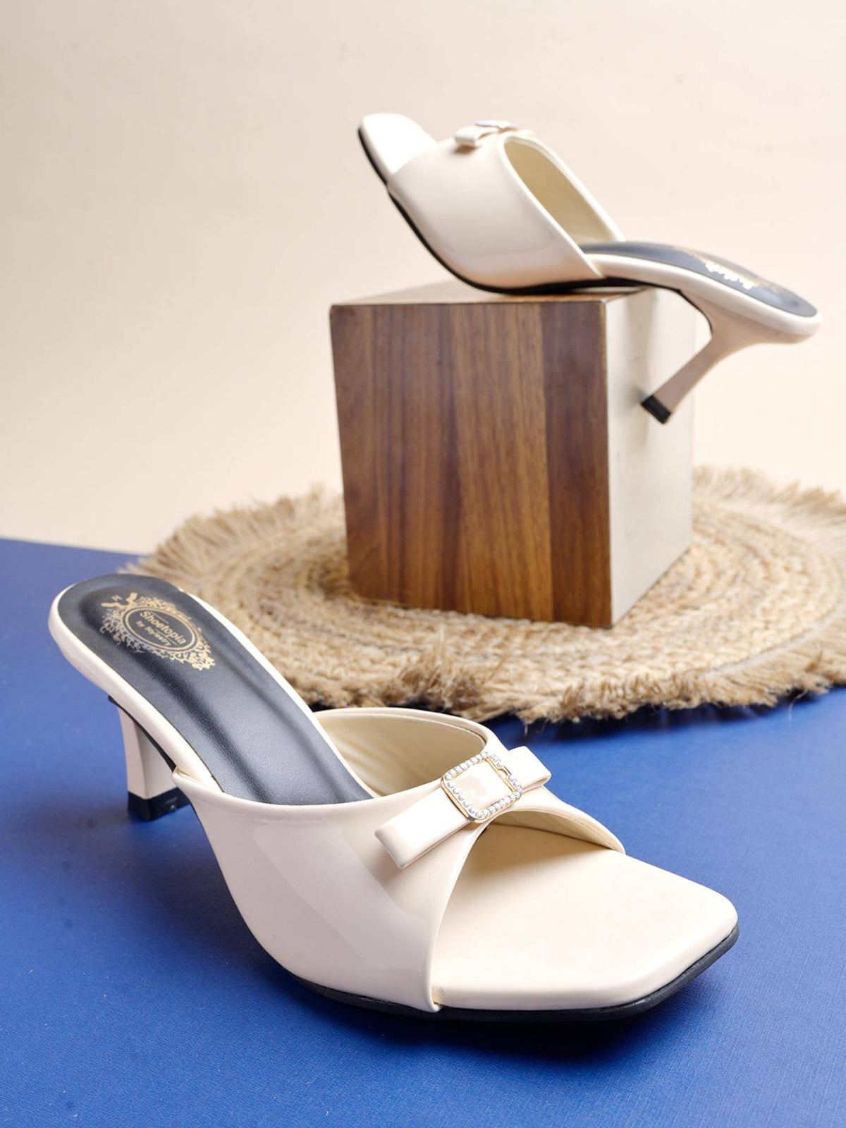 Elegant Cream Heel Sandals for Women and Girls | H78 - view 4