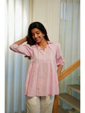 Pastel Pink Peplum Tunic Top | pt51 - view 1
