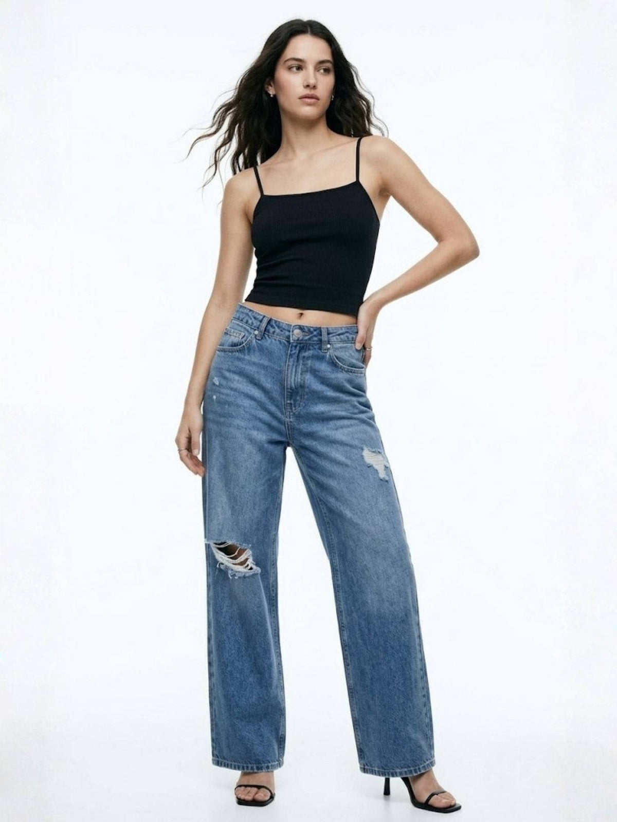 Women Blue Comfort Wide Leg High-Rise Light Fade Jeans | RF89 - view 3