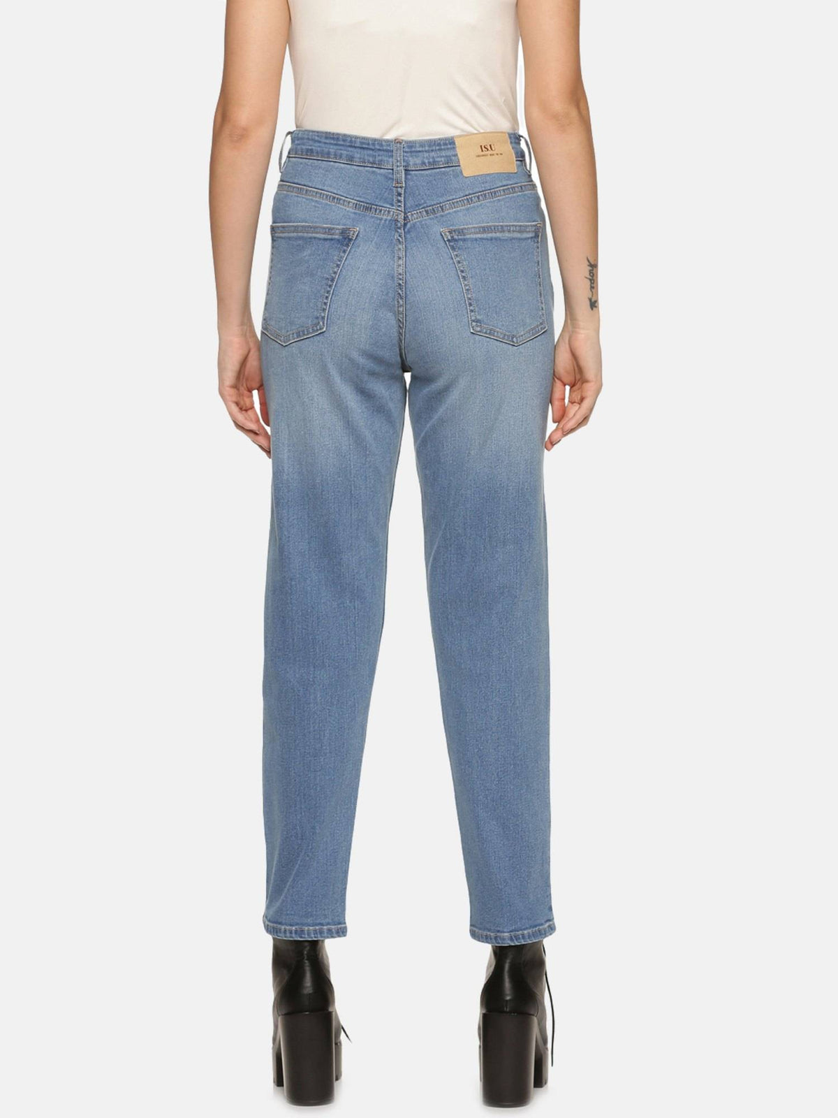 Mid Blue Straight Fit Denim Jeans | ST23 - view 3