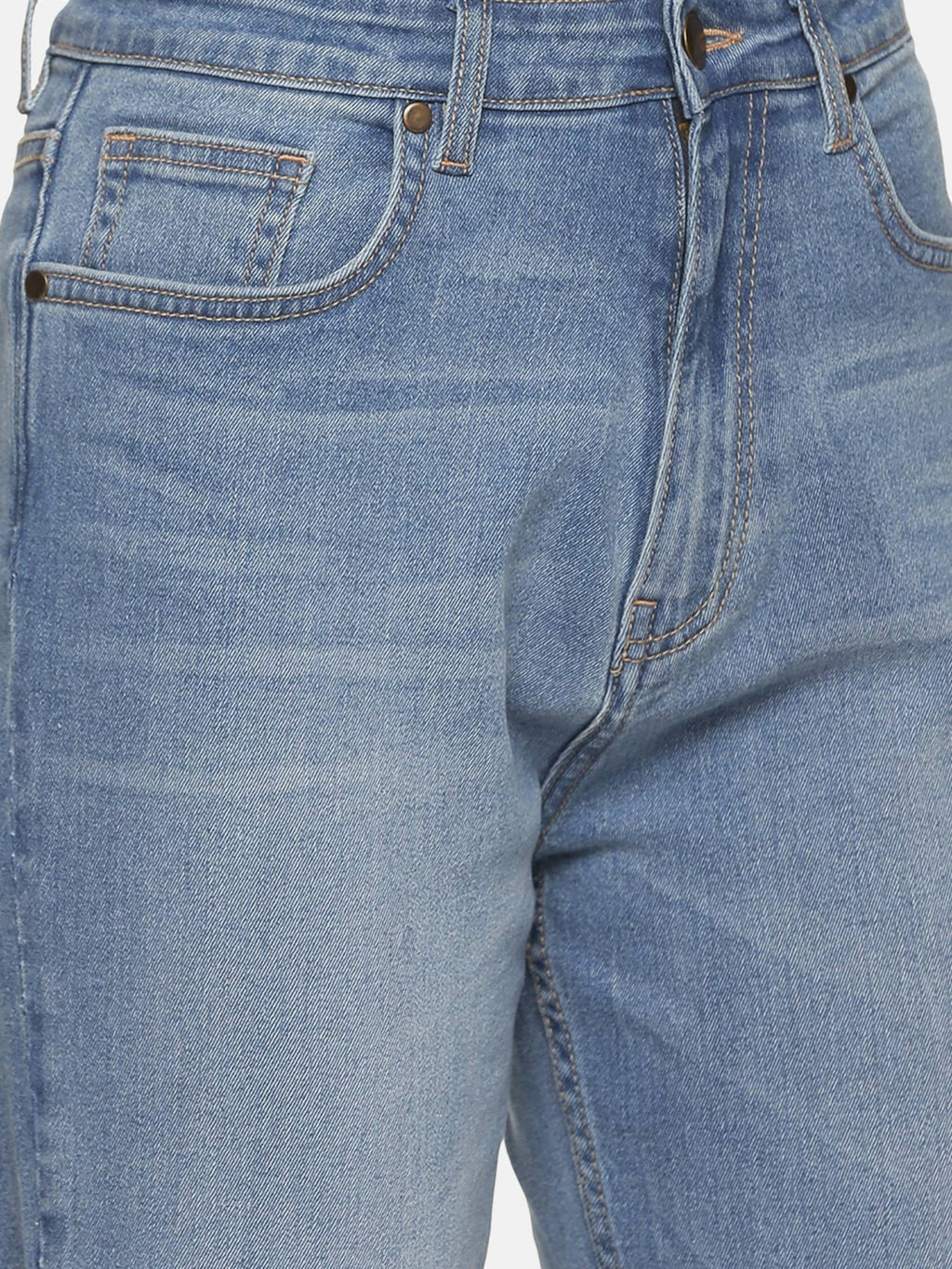 Mid Blue Straight Fit Denim Jeans | ST23 - view 5