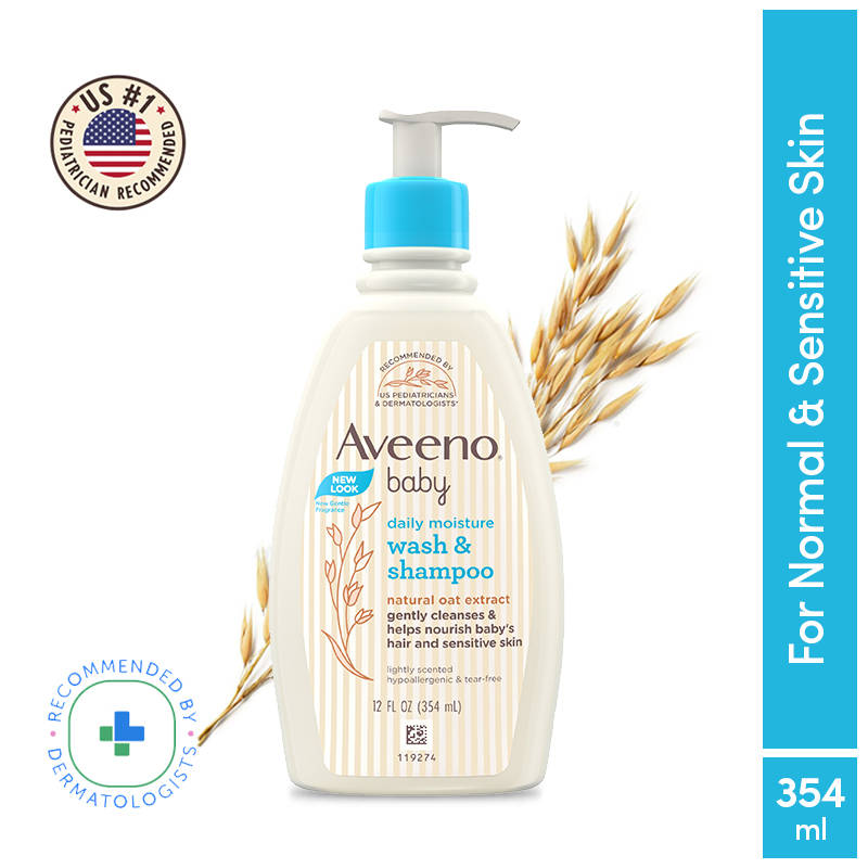 Baby Daily Moisture Wash & Shampoo - Natural Oat Gentle Cleanser For Hair, Sensitive Body Skin | H02 - view 10