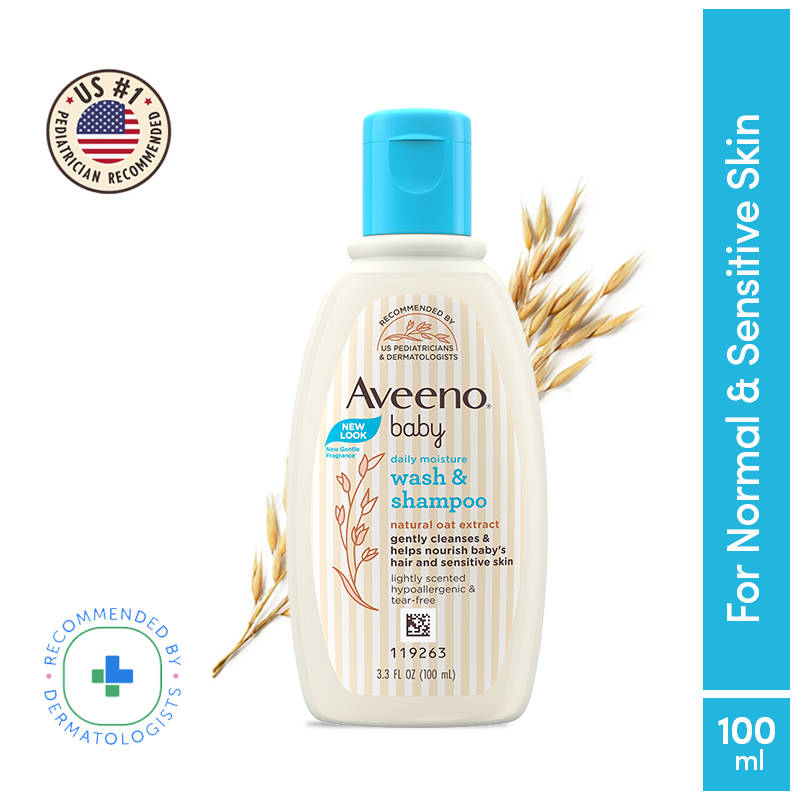 Baby Daily Moisture Wash & Shampoo - Natural Oat Gentle Cleanser For Hair, Sensitive Body Skin | H85 - view 1