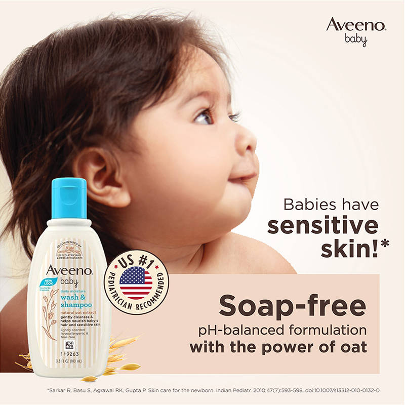 Baby Daily Moisture Wash & Shampoo - Natural Oat Gentle Cleanser For Hair, Sensitive Body Skin | H02 - view 2