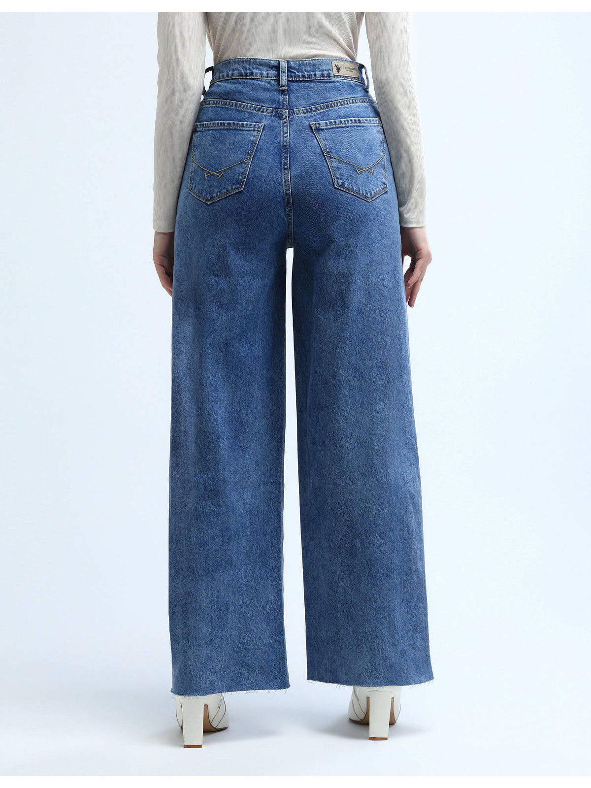 Blue High Rise Wide Leg Jeans | WL90 - view 5