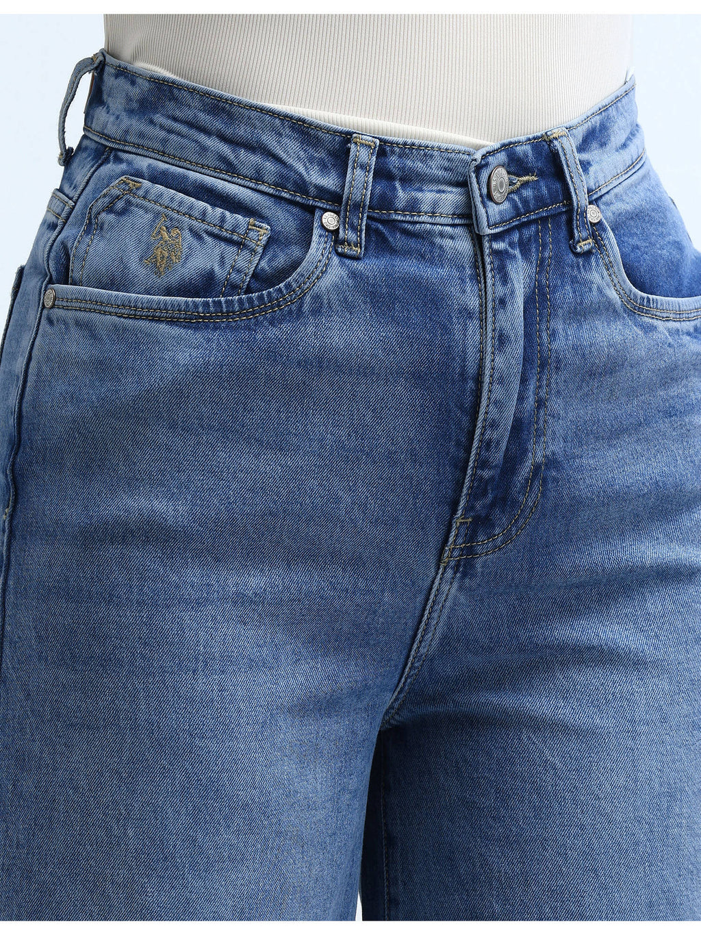 Blue High Rise Wide Leg Jeans | WL90 - view 7