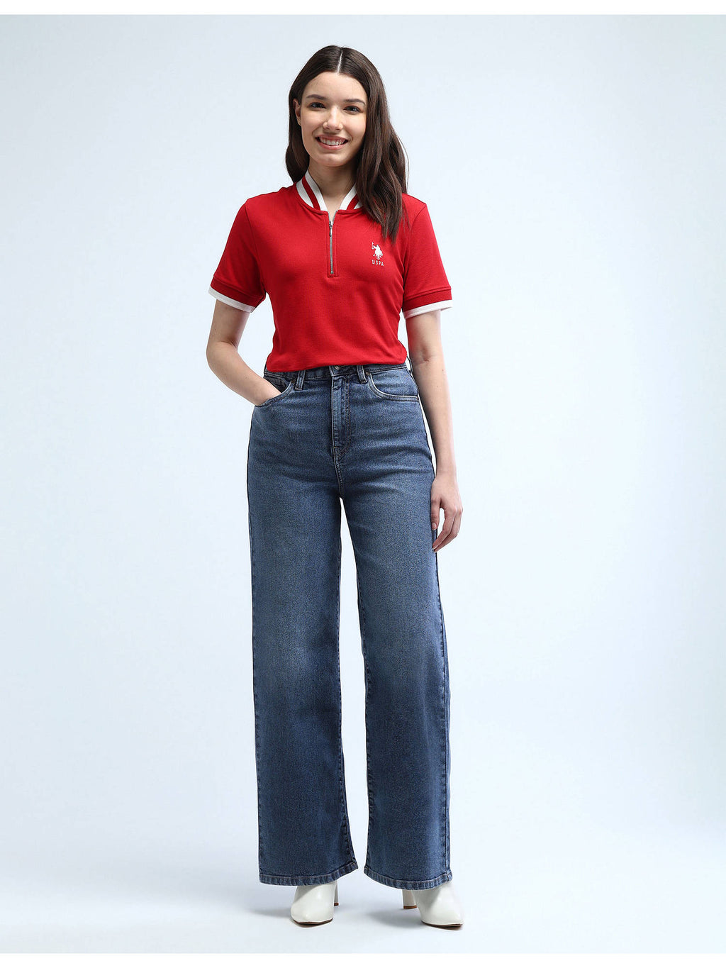 Navy Blue High Rise Stretchable Baggy Jeans | BG78 - view 3
