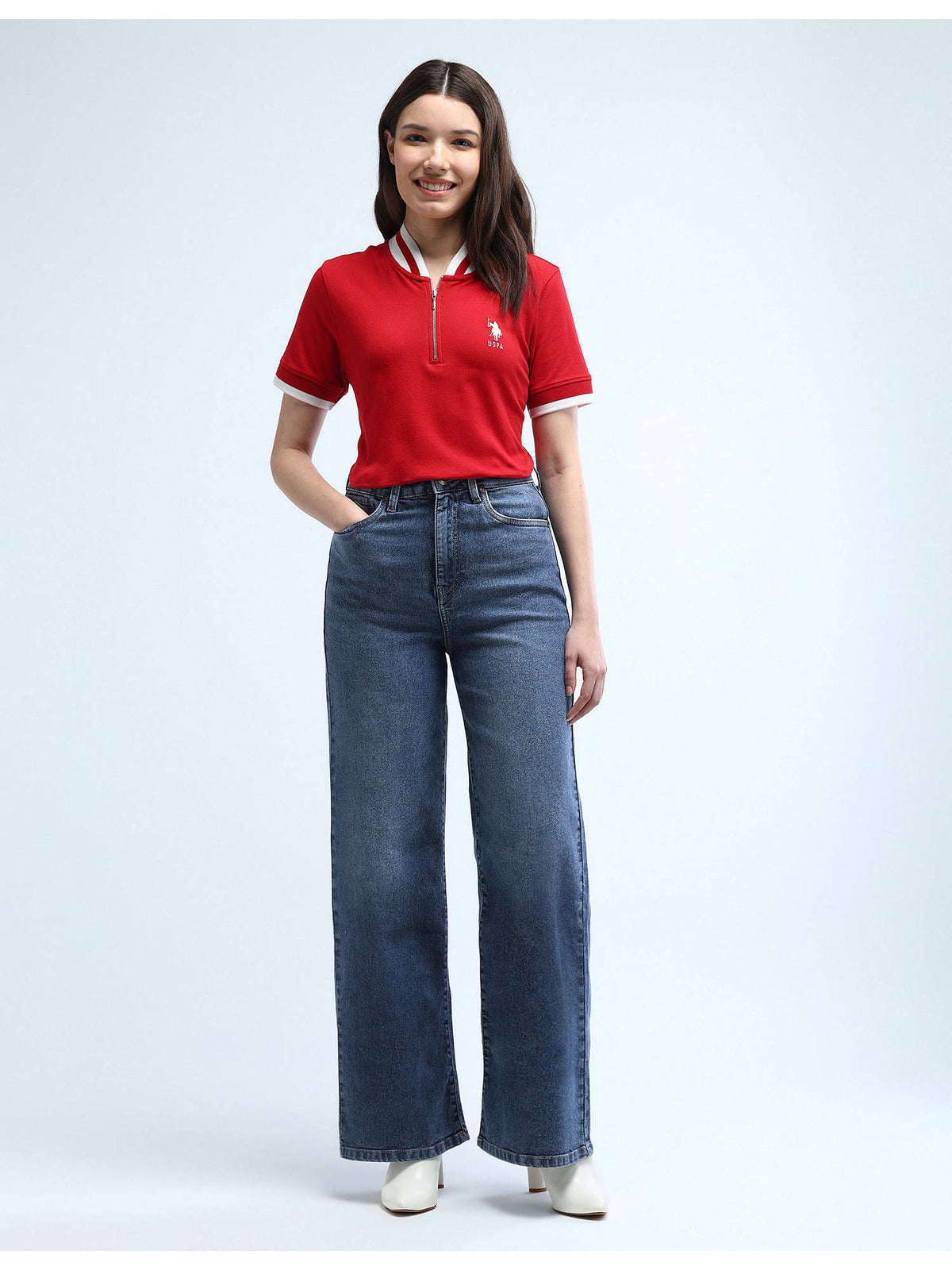 Navy Blue High Rise Stretchable Baggy Jeans | BG78 - view 3
